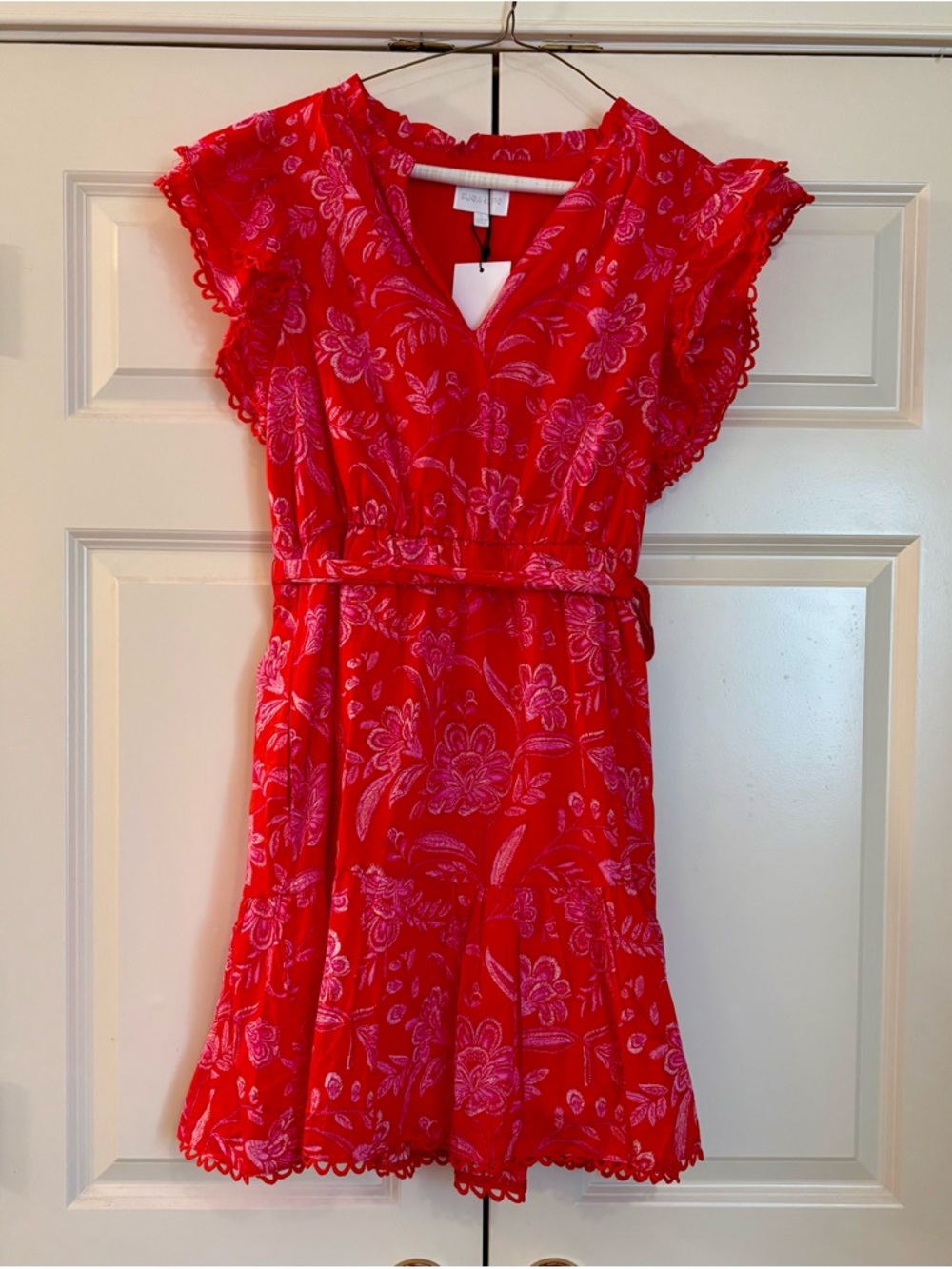 Sugarlips Red and pink Floral Mini Dress